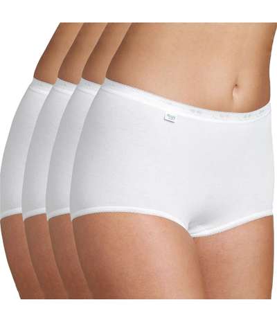 4-pack Basic Plus Maxi  White – Vita Trosor från Sloggi